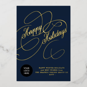 Firmenlogo für elegante Skripte Folien Feiertagskarte