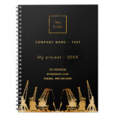 Firmenlogo für Krane aus schwarzem Gold Notizblock (Vorderseite)