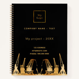 Firmenlogo für Krane aus schwarzem Gold Notizblock