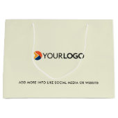 Firmenlogo für kundenspezifische Geschenke Beige Große Geschenktüte (Vorderseite)