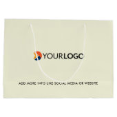 Firmenlogo für kundenspezifische Geschenke Beige Große Geschenktüte (Rückseite)