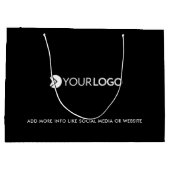 Firmenlogo für kundenspezifische Geschenke schwarz Große Geschenktüte (Rückseite)