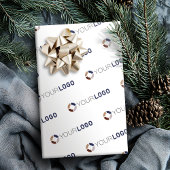Firmenlogo für kundenspezifische Geschenke weiß Geschenkpapier