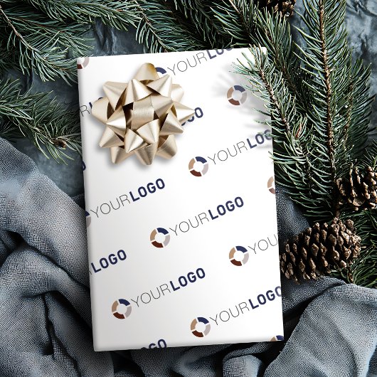 Firmenlogo für kundenspezifische Geschenke weiß Geschenkpapier