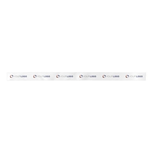 Firmenlogo für kundenspezifische Geschenke weiß Satinband (Vorderseite)