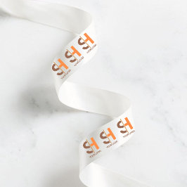Firmenlogo für kundenspezifische Geschenke weiß Satinband