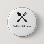 Firmenlogo für Löffel- und Gabel-Silhouette Button (Vorderseite)