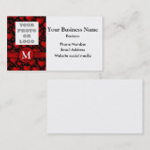 Firmenlogo für mit Monogramm schwarze, rote Herzmu Visitenkarte (Vorne/Hinten)