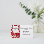 Firmenlogo für mit Monogramm, weiße, rote Herzmust Visitenkarte (Stehend Vorderseite)