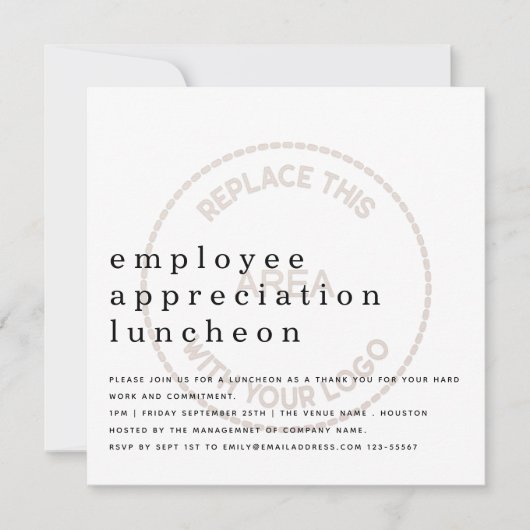 Firmenlogo für Mitarbeiter Einladung (Vorderseite)