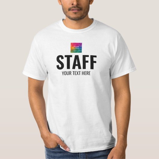 Firmenlogo für Mitarbeiter hochladen Hier männlich T-Shirt (Vorderseite)