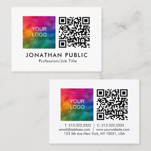 Firmenlogo für Mitarbeiter und Titel QR-Code hier Telefonnummerkarte (Vorne/Hinten)