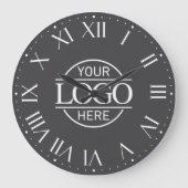 Firmenlogo für moderne Graumarken Große Wanduhr (Vorderseite)