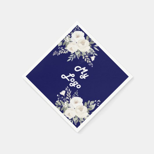 Firmenlogo für narbenblaue weiße Blumen Serviette (Ecke)