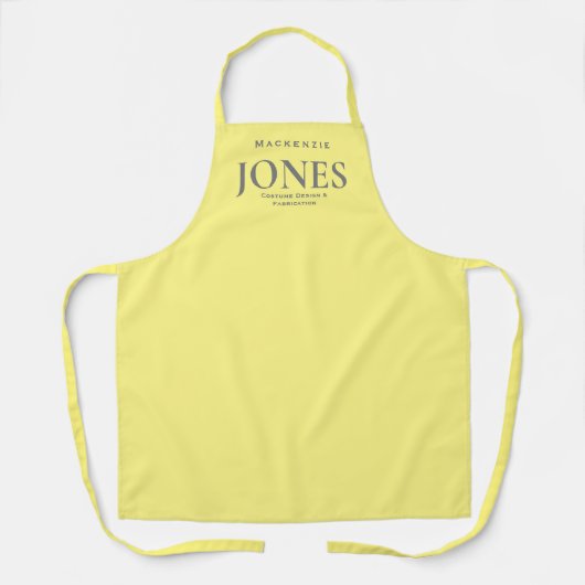 Firmenlogo für persönliche Namen Modernes Gelb Schürze (Vorderseite)
