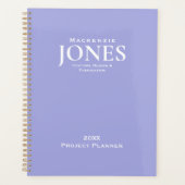 Firmenlogo für persönliche Namen Modernes Lila Planer (Vorderseite)