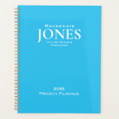 Firmenlogo für persönliche Namen Modernes Türkis Planer (Vorderseite)