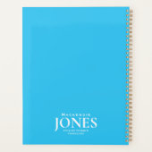 Firmenlogo für persönliche Namen Modernes Türkis Planer (Rückseite)