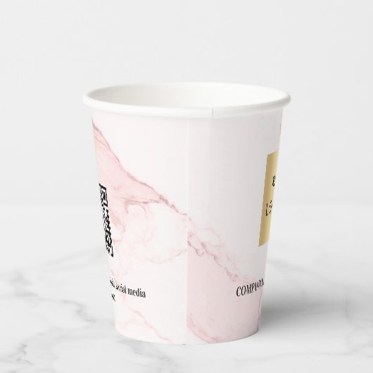 Firmenlogo für Rosa Marmor, rosa Farbe Pappbecher (Rechts)