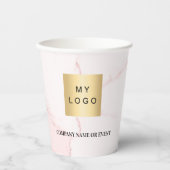 Firmenlogo für Rosa Marmor, rosa Farbe Pappbecher (Vorderseite)