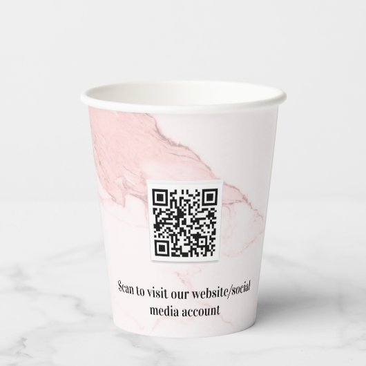 Firmenlogo für Rosa Marmor, rosa Farbe Pappbecher (Rückseite)