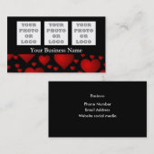 Firmenlogo für schwarze und rote Herzmuster Visitenkarte (Vorne/Hinten)