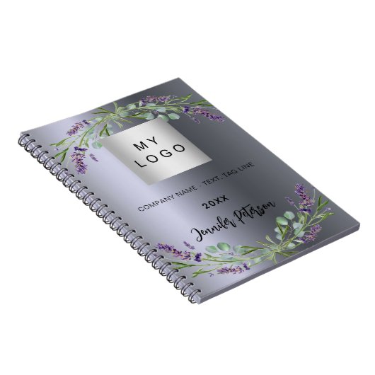 Firmenlogo für Silberlavender-Violett Notizblock (Rechte Seite)