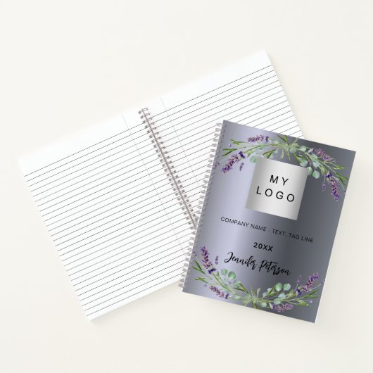 Firmenlogo für Silberlavender-Violett Notizblock (Innenseite)