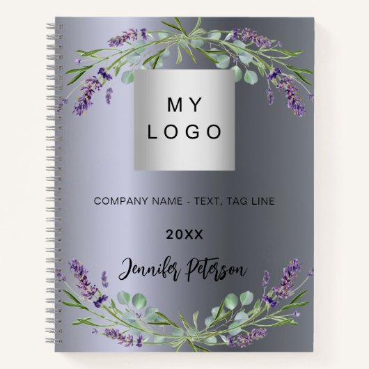 Firmenlogo für Silberlavender-Violett Notizblock (Vorderseite)