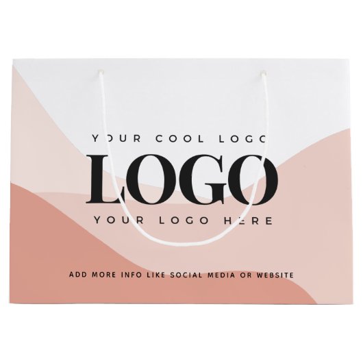 Firmenlogo für Unternehmen in Peach & Pink Boho Große Geschenktüte (Vorderseite)