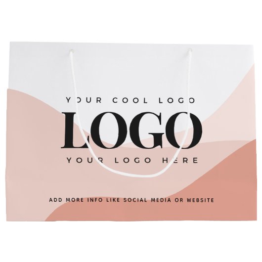 Firmenlogo für Unternehmen in Peach & Pink Boho Große Geschenktüte (Rückseite)