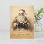 Firmenlogo für Vintage Weihnachtszeit Feiertagskarte (Stehend Vorderseite)