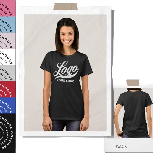 Firmenlogo für Vorderseite - Frauen schwarz T-Shirt