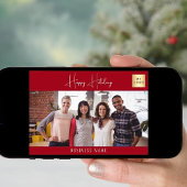 Firmenlogo für weiße Fotos Feiertagskarte