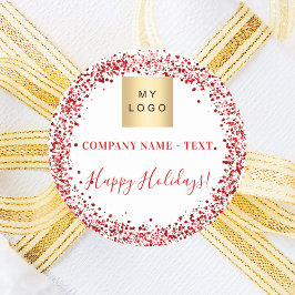 Firmenlogo für weiße Glitzer Runder Aufkleber