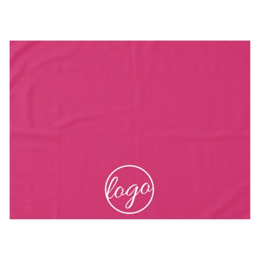 Firmenlogo Fuschia Hot Pink auf der Custom Trade S Tischdecke (Vorderseite (Horizontal))