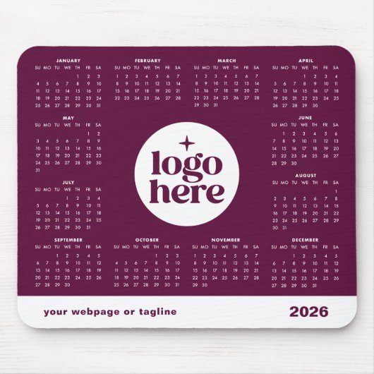 Firmenlogo Geschäftskalender 2026 Mousepad (Vorne)