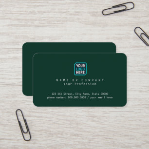 Firmenlogo Geschäfttsname tiefgrün Visitenkarte