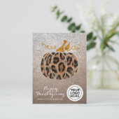 Firmenlogo Glückwunsch Erntedankfest Leopard Pumpk Feiertagspostkarte
