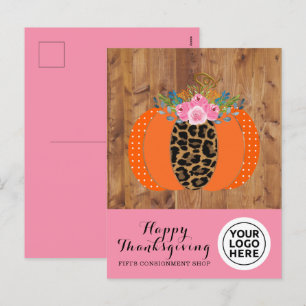 Firmenlogo Glückwunsch Erntedankspenden Pumpkin Feiertagspostkarte