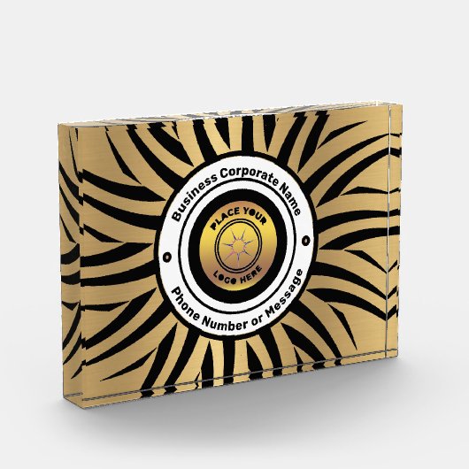 Firmenlogo Gold Black Personalization Fotoblock (Links)