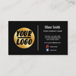 Firmenlogo Gold Black Retro oder eine beliebige Fa Visitenkarte