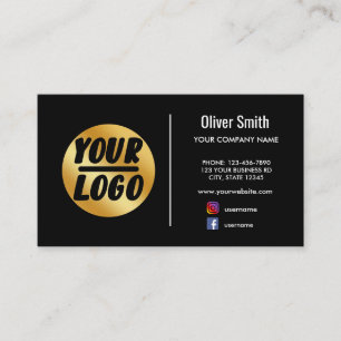 Firmenlogo Gold Black Retro oder eine beliebige Fa Visitenkarte