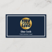 Firmenlogo gold blau Retro oder Farbe Visitenkarte (Rückseite)
