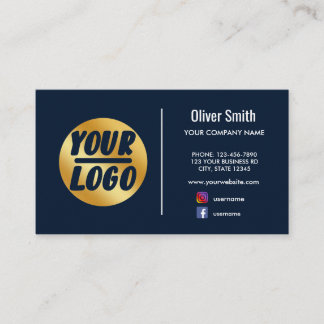 Firmenlogo gold blau Retro oder Farbe Visitenkarte