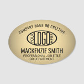 Firmenlogo Gold Color Plastic Oval Mitarbeiter Namensschild (Vorderseite)
