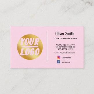 Firmenlogo Gold Schwarz Rosa oder eine beliebige F Visitenkarte