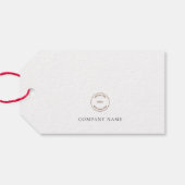 Firmenlogo Gold-Script-Frohe Festtage Geschenkanhänger (Rückseite Horizontal)