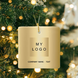 Firmenlogo Gold Weihnachten Keramikornament