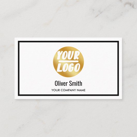 Firmenlogo gold weiß Retro oder Farbe Visitenkarte (Rückseite)